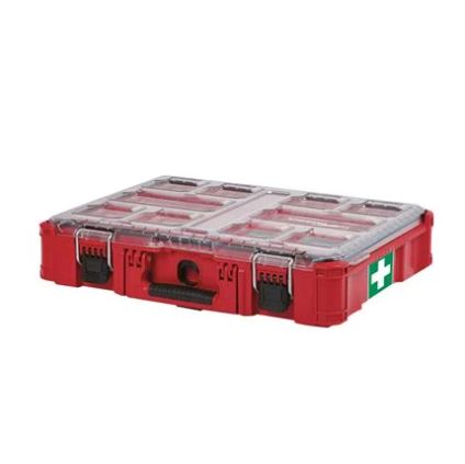 DIN 13157 PACKOUT Erste-Hilfe-Kit XL im PACKOUT Organiser, stoßfest, modular koppelbar mit PACKOUT-System, IP65, 10 herausnehmbare Fächer