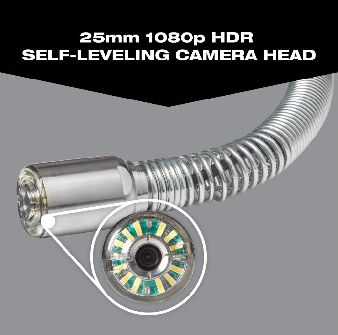 M18 Akku-Kanalinspektionskamer 60m, 34mm HDR-Kamera, modulares Kamerasystem, leichtes Erreichen langer Strecken, Sonde für Ortung, 20 LEDs