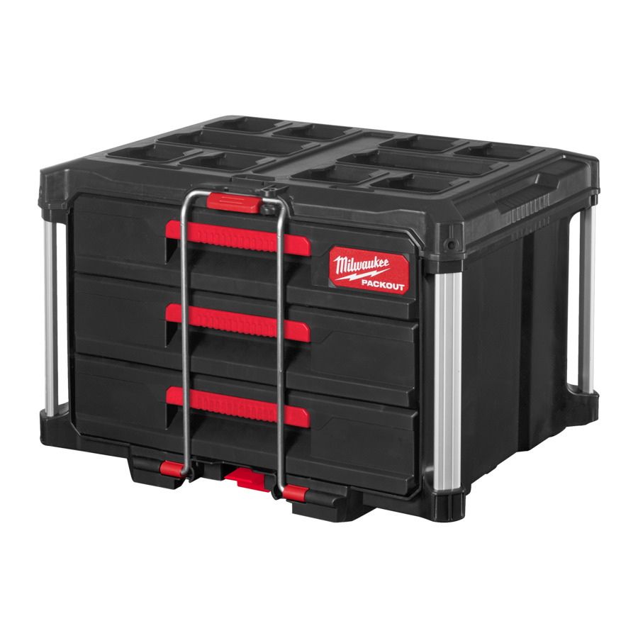 PACKOUT Koffer mit 3 Schubladen, bis 11kg belastbar, mit verstellbaren Trennwänden, aus stoßfesten Polymeren