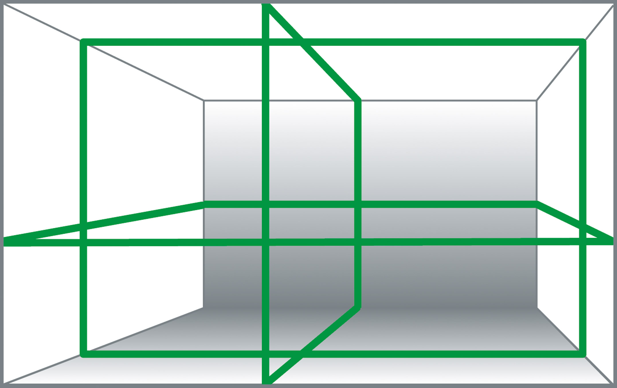 Set X-Liner 3D green Punkt- und Linienlaser mit Universal-Halterung, Akku, Ladegerät, Koffer, Lasersichtbrille und Zieltafel