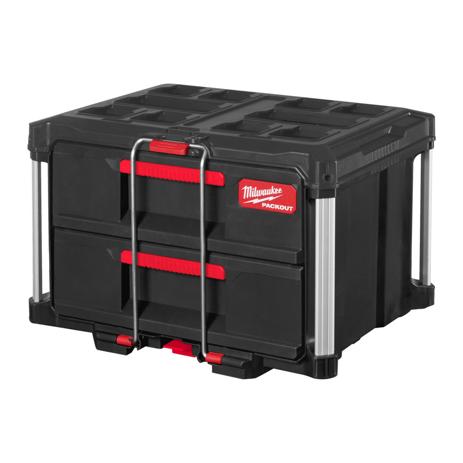 PACKOUT Koffer mit 2 Schubladen, einfacher Zugriff, bis 11kg belastbar, mit verstellbaren Trennwänden