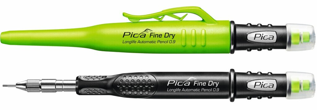 Pica Fine Dry Longlife Automatic Pencil 0.9mm, Fein, Druckbleistift, Feinmarker, Langlebig, mit Power-Lock, integrierter Spitzer, vielseitig