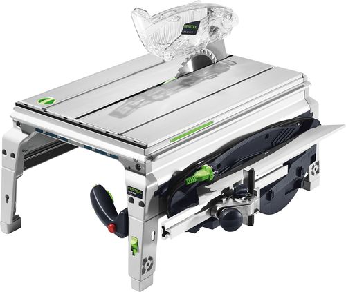 Festool Tischzugsäge CS 50 EBG-FLR PRECISIO, werkzeugloser FastFix-Sägeblattwechsel, ausrissarm Sägen dank mitlaufendem Splitterschutz