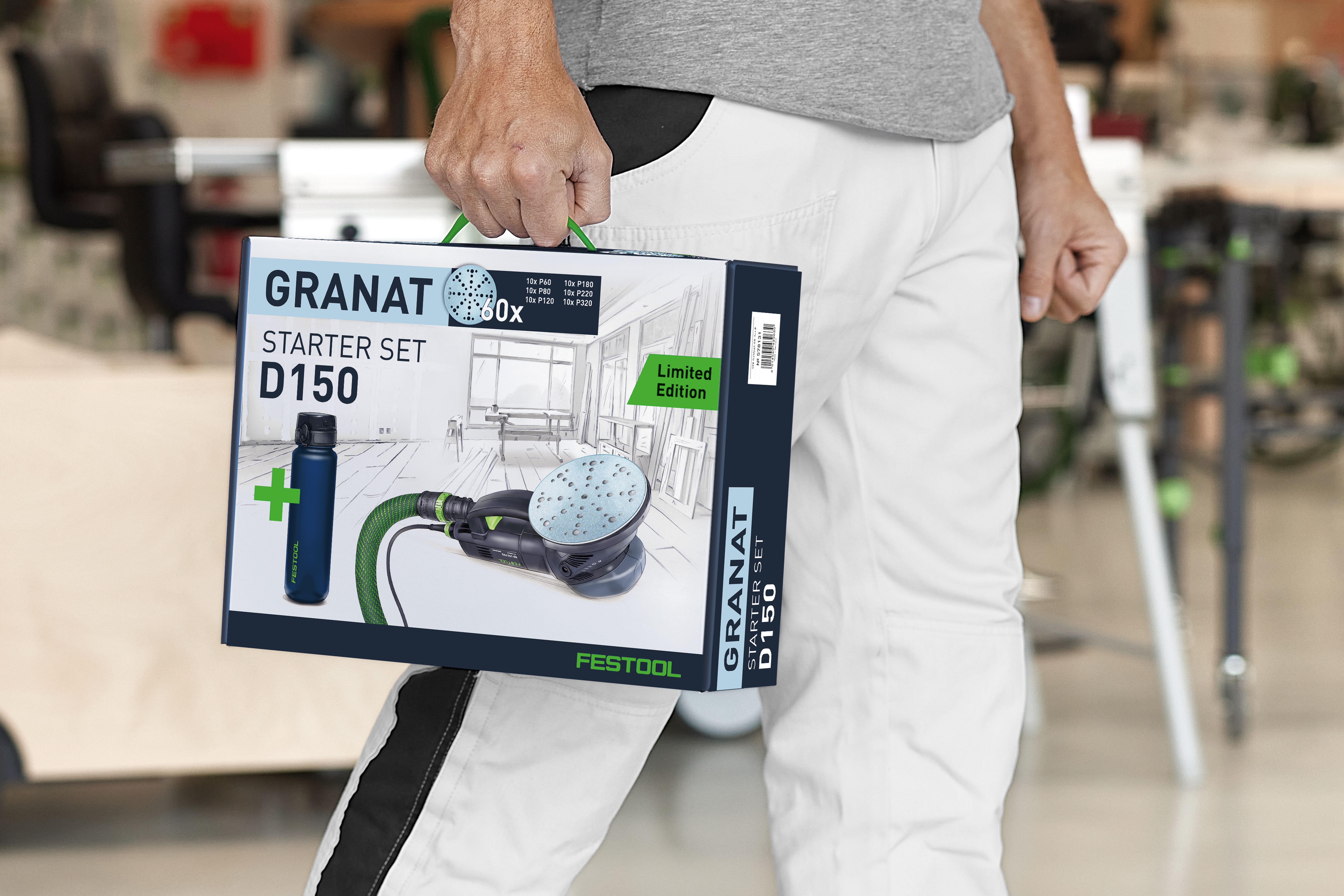 GRANAT Starter Set STF D150/48, 6 Pack Schlefmittel, GRATIS Festool Trinkflasche,  für Profi-Schleifergebnisse, hohe Qualität