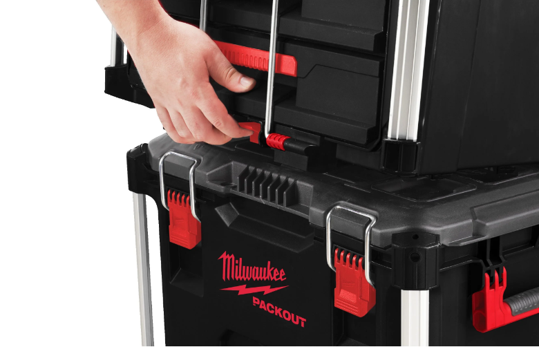 PACKOUT Koffer mit 3 Schubladen, bis 11kg belastbar, mit verstellbaren Trennwänden, aus stoßfesten Polymeren