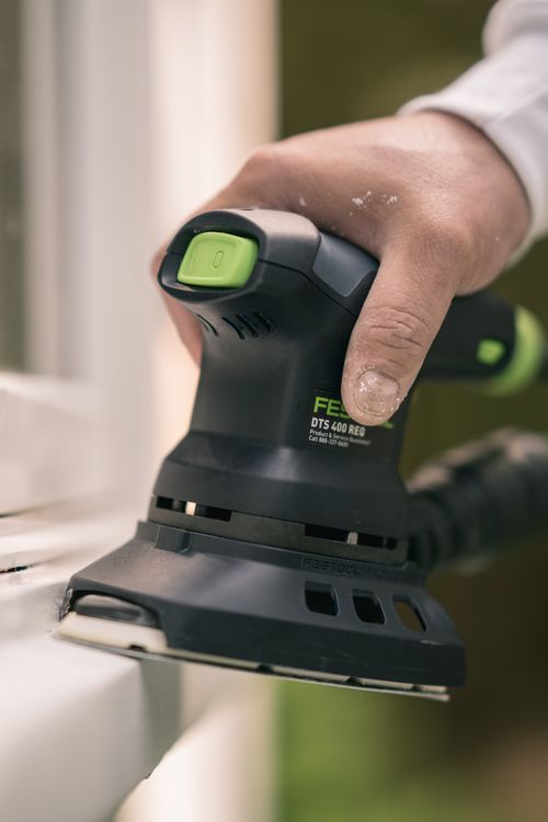 Festool Deltaschleifer DTS 400 REQ-Plus mit Systainer, Protector, Schleifschuh, ermüdungsarm, hoher Abtrag, geringes Gewicht nur 1,3kg, Longlife-Staubbeutel