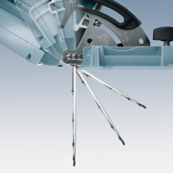 Zimmerei-Handkreissäge MKS 145 Ec mit Parallelanschlag, Sägeblatt Z26 / CUprex Hochleistungsmotor / stufenlose Drehzahl / schwenkbar bis 60°