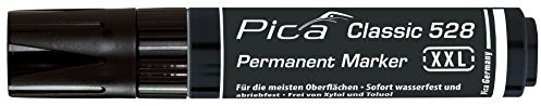 PICA Permanent Marker XXL schwarz 4-12 mm, für nahezu alle Oberflächen, Permanent-Tinte, Frei von Xylol und Toluol