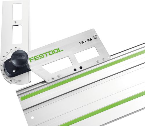 Festool Kombischmiege FS-KS, Winkel direkt übertragen, Winkelskala, werkzeugloses Ansetzen an Führungsschiene