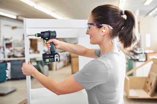 Festool Akku-Bohrschrauber TXS 18 3,0-Plus mit CENTROTEC-Werkzeugfutter, Magnet-Bithalter, Schnellspannbohrfutter