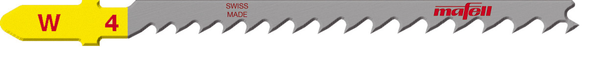 Stichsägeblatt W4 (5 Stk)  für grobe, gerade/kurven und schnelle Schnitte sowie Tauchschnitte in Massivholz, (beschichtete) Plattenwerkstoffen