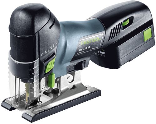 Festool Akku-Pendelstichsäge CARVEX PSC 420 EB mit GRATIS Akku 4,0, hervorragendes Kurvenverhalten, ergonomische Bauform, Stroboskoplicht