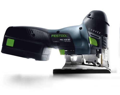 Festool Akku-Pendelstichsäge CARVEX PSC 420 EB mit GRATIS Akku 4,0, hervorragendes Kurvenverhalten, ergonomische Bauform, Stroboskoplicht