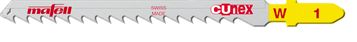 Spezial-Stichsägeblätter CUnex W1 (2 Stk) für präzise 90° Schnitte bei Kurven, Geraden oder mit Schiene, in Massivholz und Plattenwerkstoffen